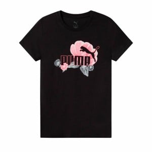 Damen Kurzarm-T-Shirt Puma Essentials+ Floreal Big Log Schwarz