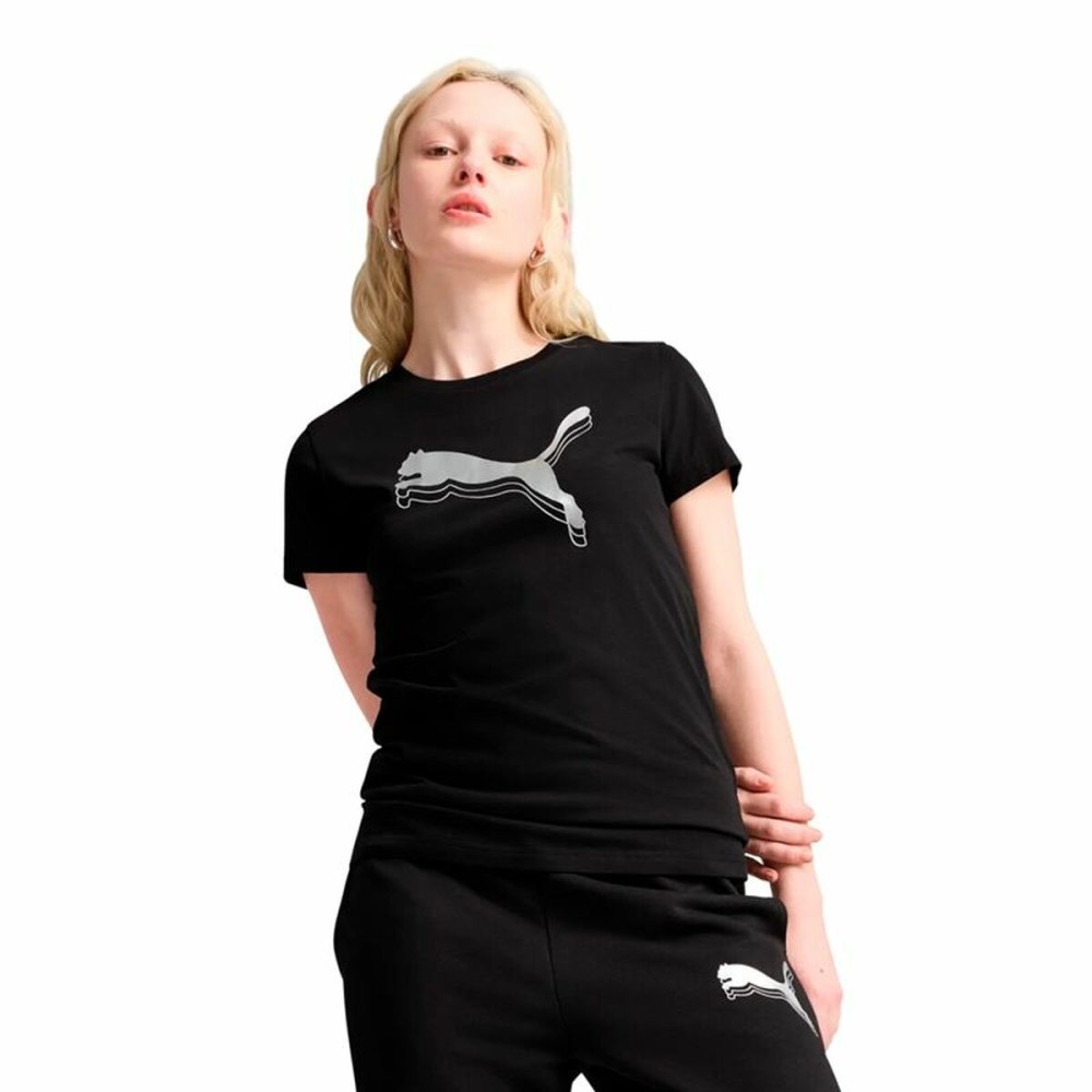 Damen Kurzarm-T-Shirt Puma Essentials Metallic Schwarz