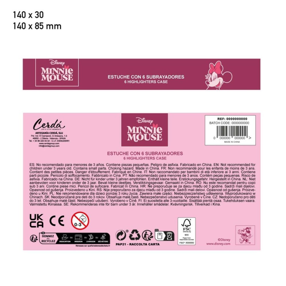 Marker-Set Minnie Mouse Bunt 5 Stücke