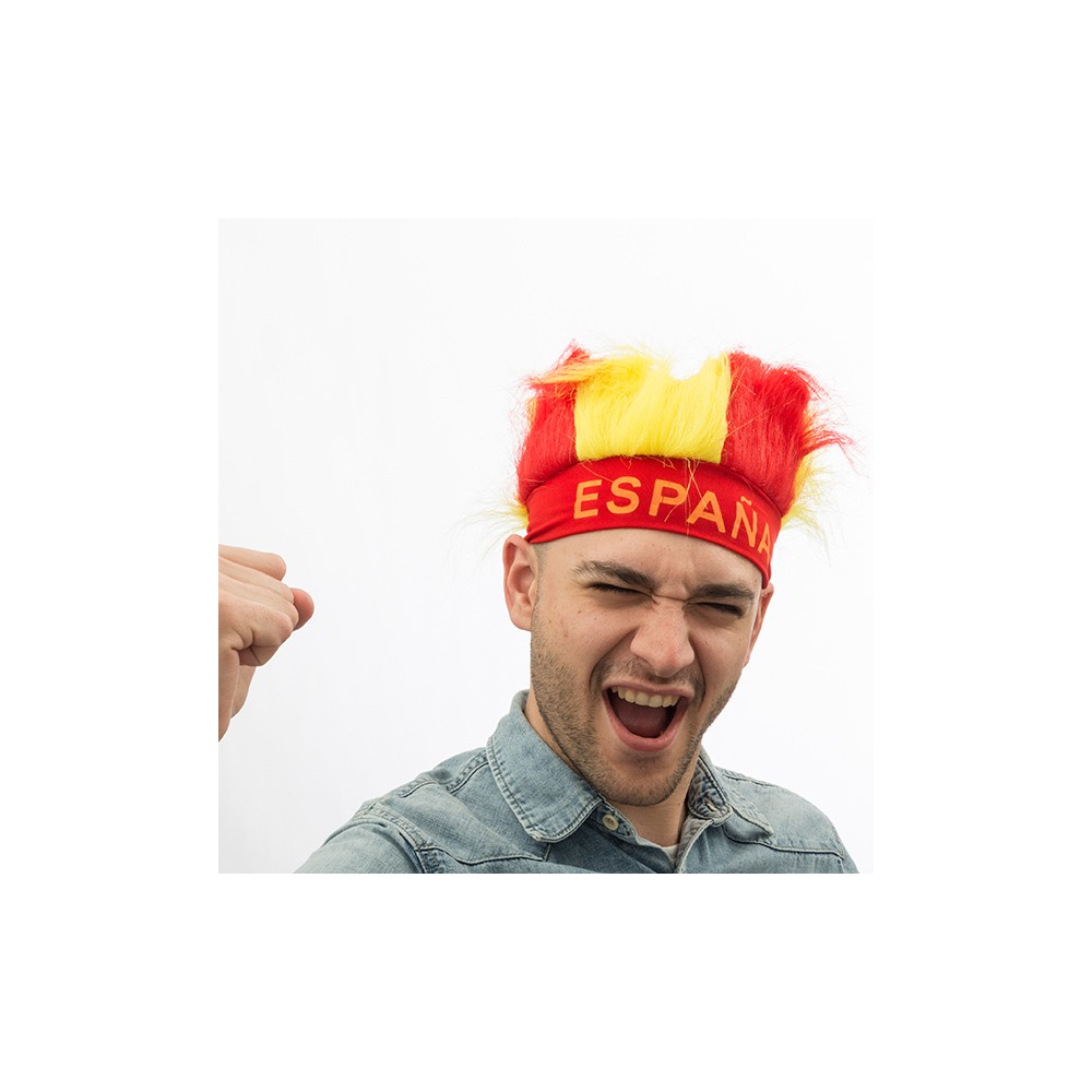 Bonnet Perruque Drapeau Espagne