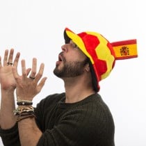 Football Hat with Spanish Flag Embellishment