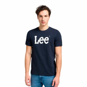 Herren Kurzarm-T-Shirt Lee Wobbly Logo Tee Marineblau