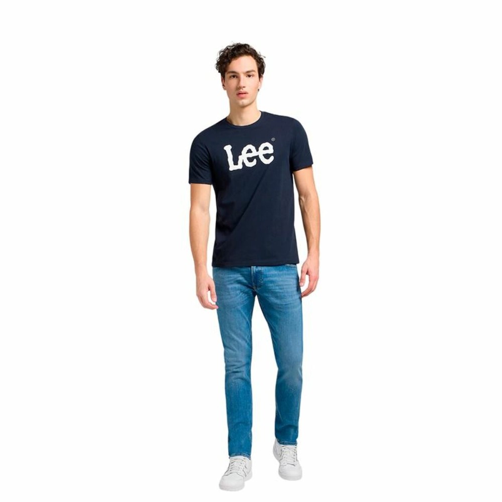 Herren Kurzarm-T-Shirt Lee Wobbly Logo Tee Marineblau