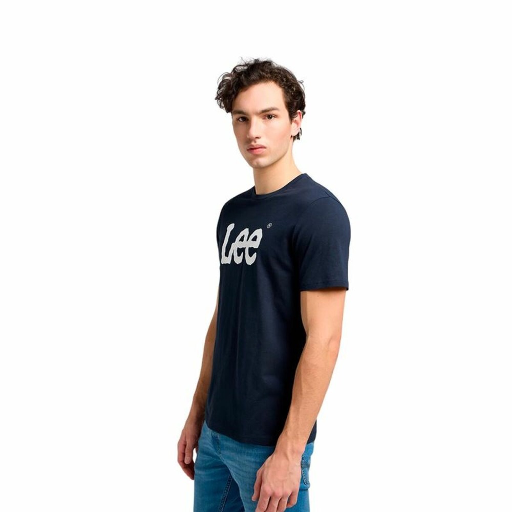 Herren Kurzarm-T-Shirt Lee Wobbly Logo Tee Marineblau