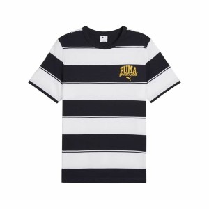 Herren Kurzarm-T-Shirt Puma Class Striped T Marineblau