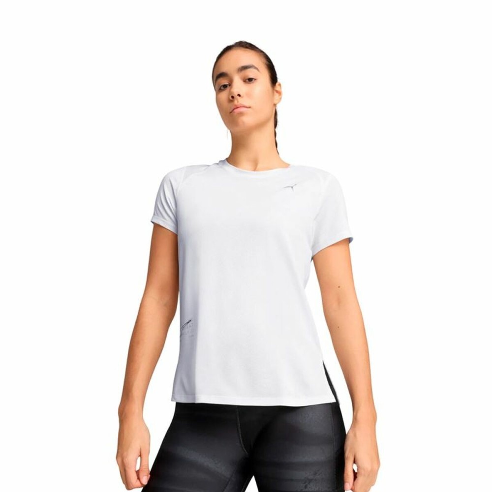 T-shirt à manches courtes femme Puma Run Graphic Mesh Blanc