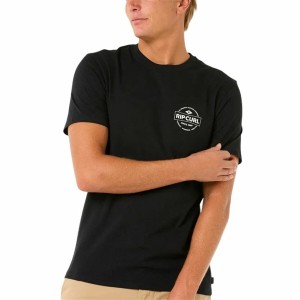 Herren Kurzarm-T-Shirt Rip Curl Staple Schwarz