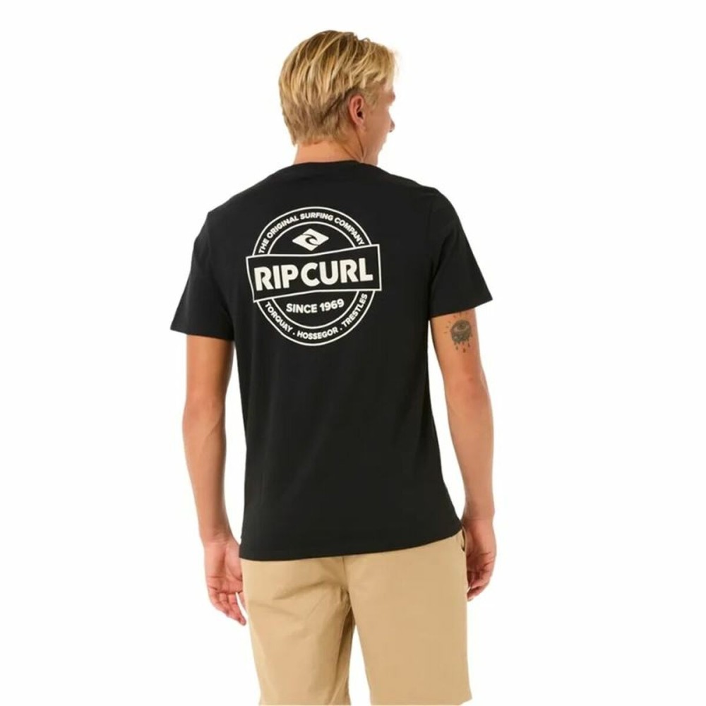 Herren Kurzarm-T-Shirt Rip Curl Staple Schwarz
