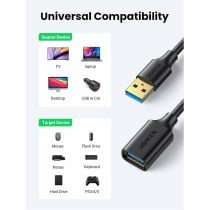 Verlängerungskabel mit USB Ugreen 10368B Schwarz 1 m