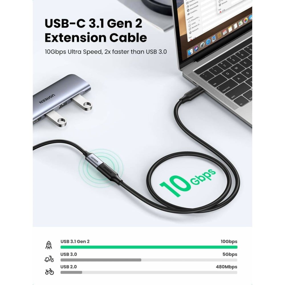USB-C 3.1 Cable Ugreen 10387 Black 1 m