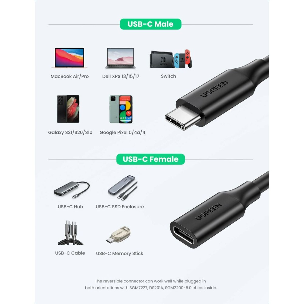 USB-C 3.1 Cable Ugreen 10387 Black 1 m