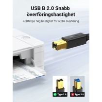 USB 2.0 A to USB B Cable Ugreen 10351 Black 3 m