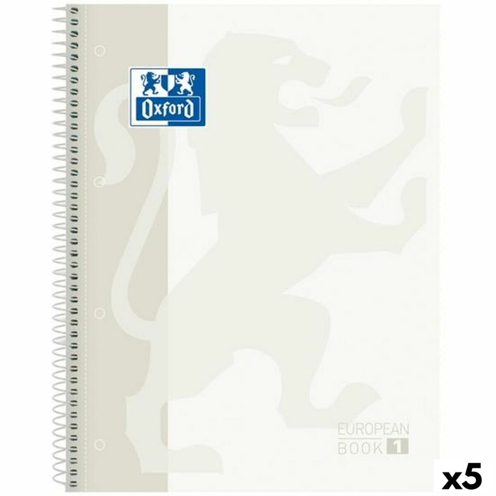 Notizbuch Oxford CLASSIC EUROPEANBOOK Weiß A4 80 Blatt (5 Stück)