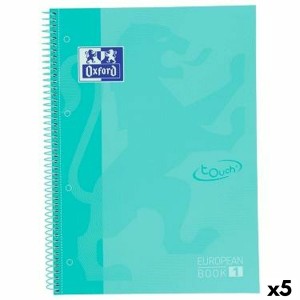 Ringbuch der Ringe Oxford TOUCH EUROPEANBOOK Minze A4 80 Blatt (5 Stück)
