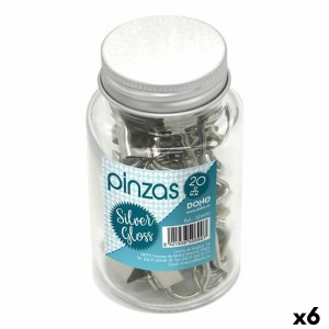 Klammern DOHE SILVER GLOSS Silberfarben Metall 19 mm 20 Stücke (6 Stück)
