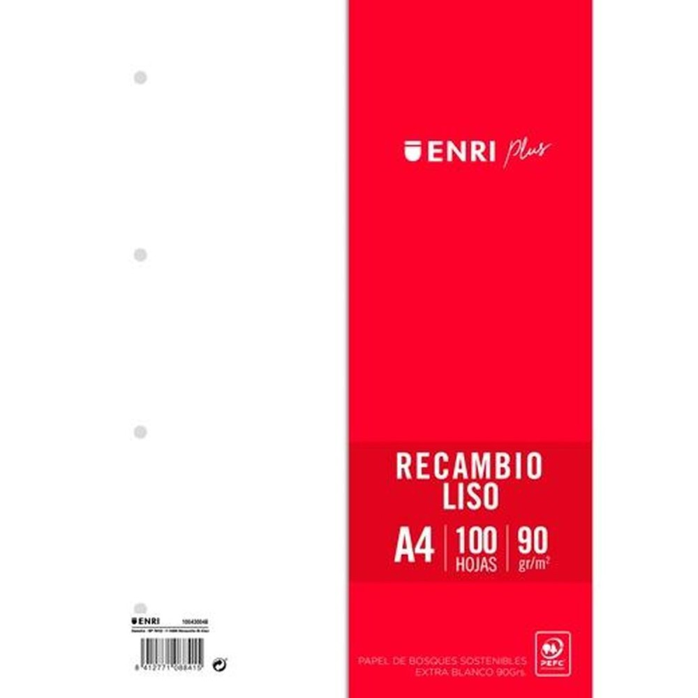 Replacement sheets ENRI White A4 100 Sheets (24 Units)