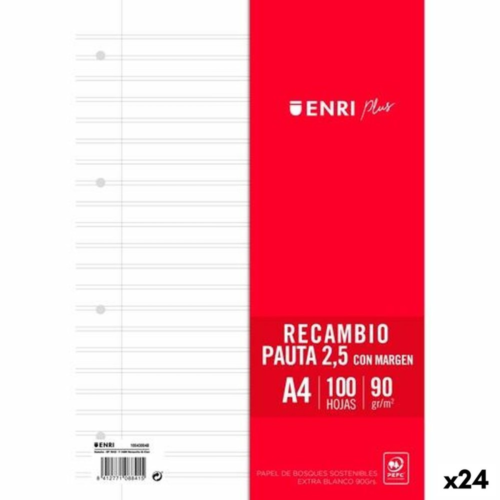 Ersatz-Klingen ENRI Weiß A4 100 Blatt (24 Stück)