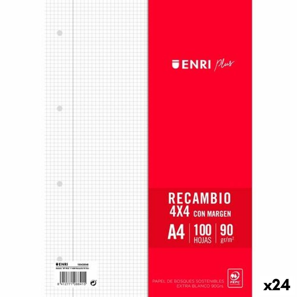 Ersatz-Klingen ENRI Weiß A4 100 Blatt (24 Stück)