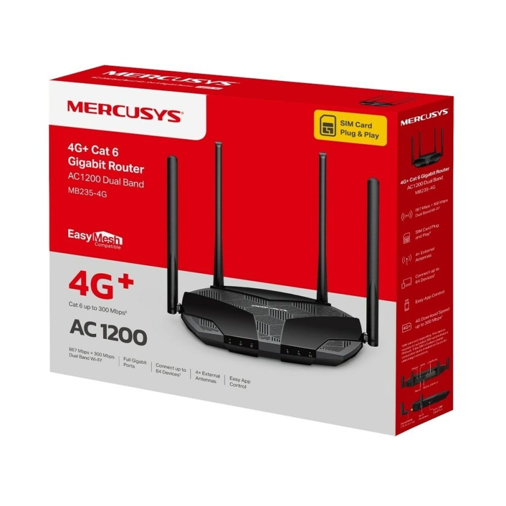Router Mercusys MB235-4G Schwarz RJ45 Wi-Fi 4