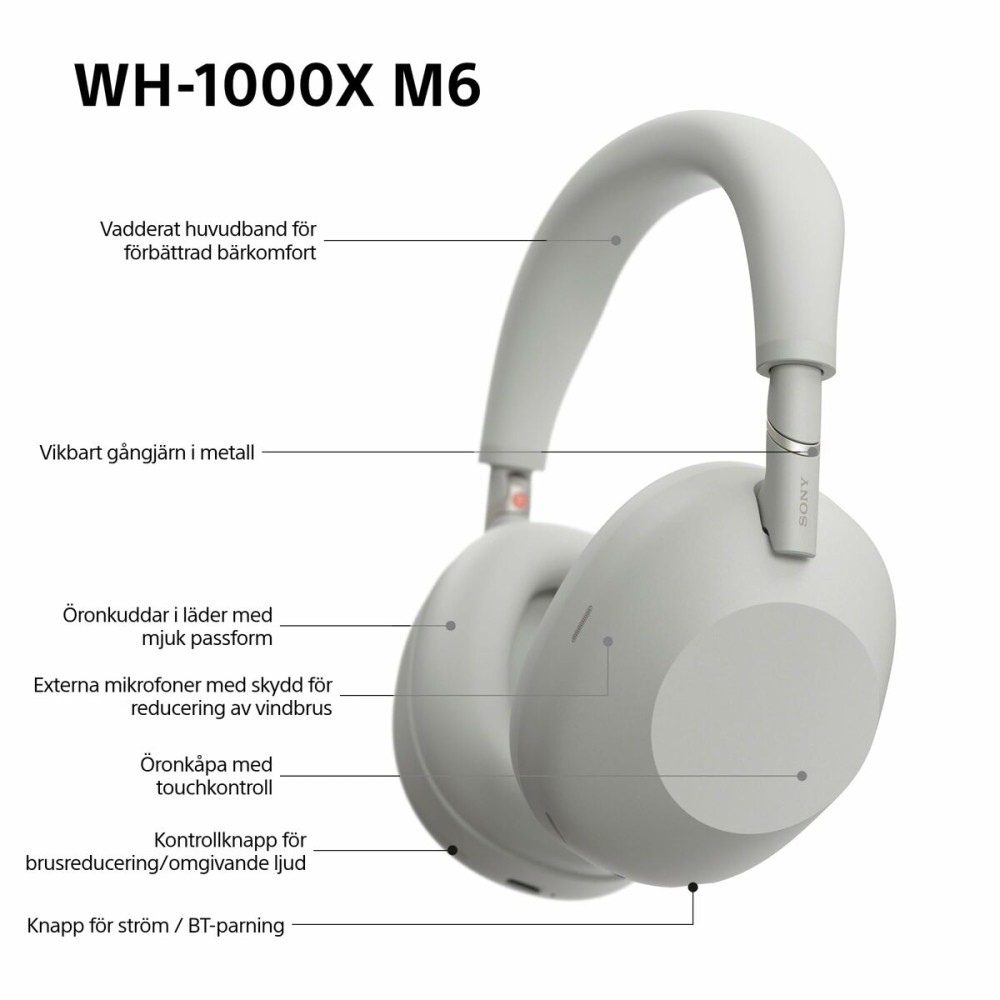 Bluetooth Headphones Sony WH1000XM6S.CE7 Black Grey