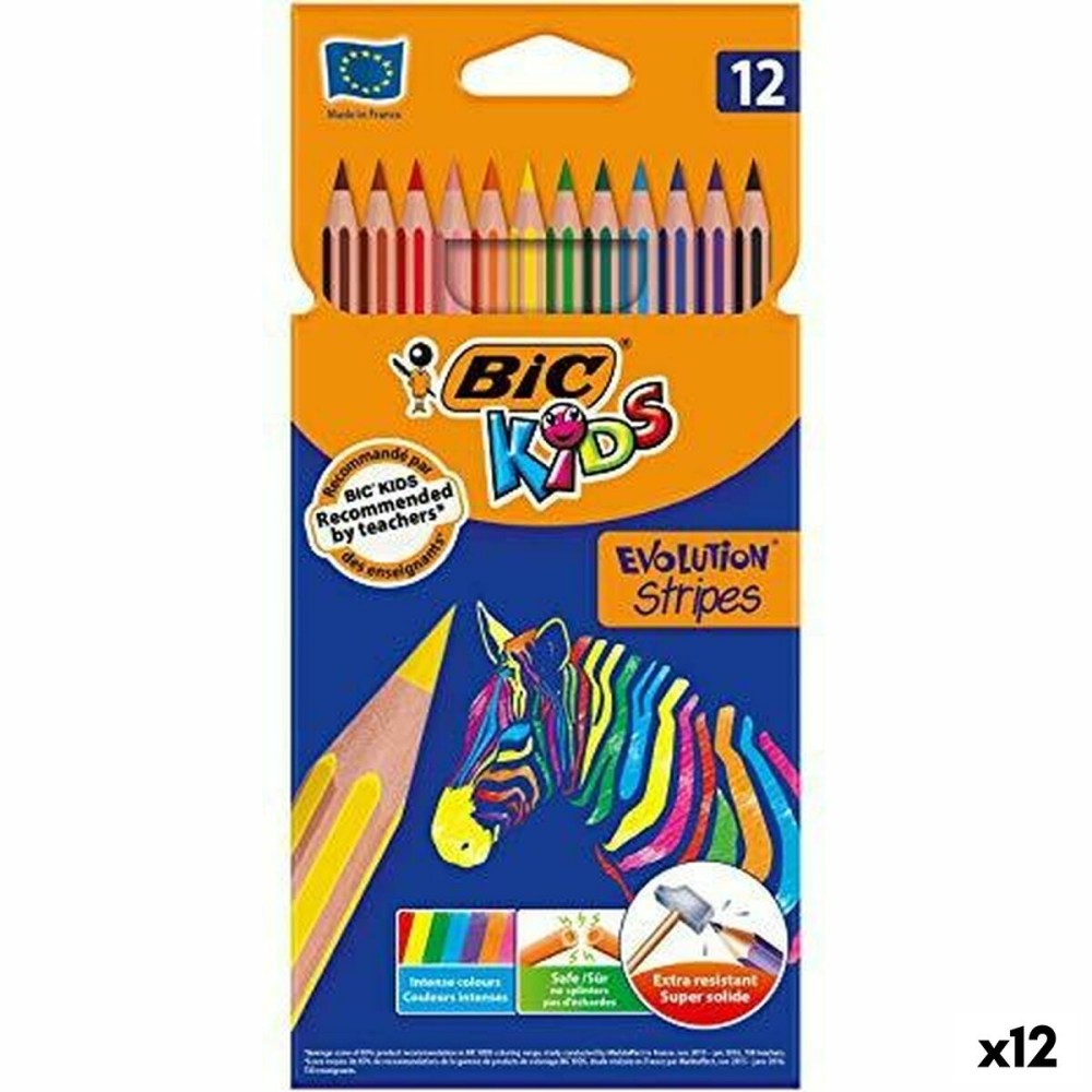 Buntstifte Bic KIDS EVOLUTION STRIPES Bunt 12 Stücke (12 Stück)