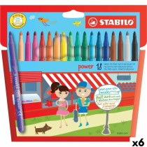 Ensemble de Marqueurs Stabilo POWER Multicouleur 18 Pièces (6 Unités)