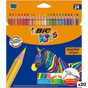 Buntstifte Bic KIDS EVOLUTION STRIPES Bunt 24 Stücke (20 Stück)