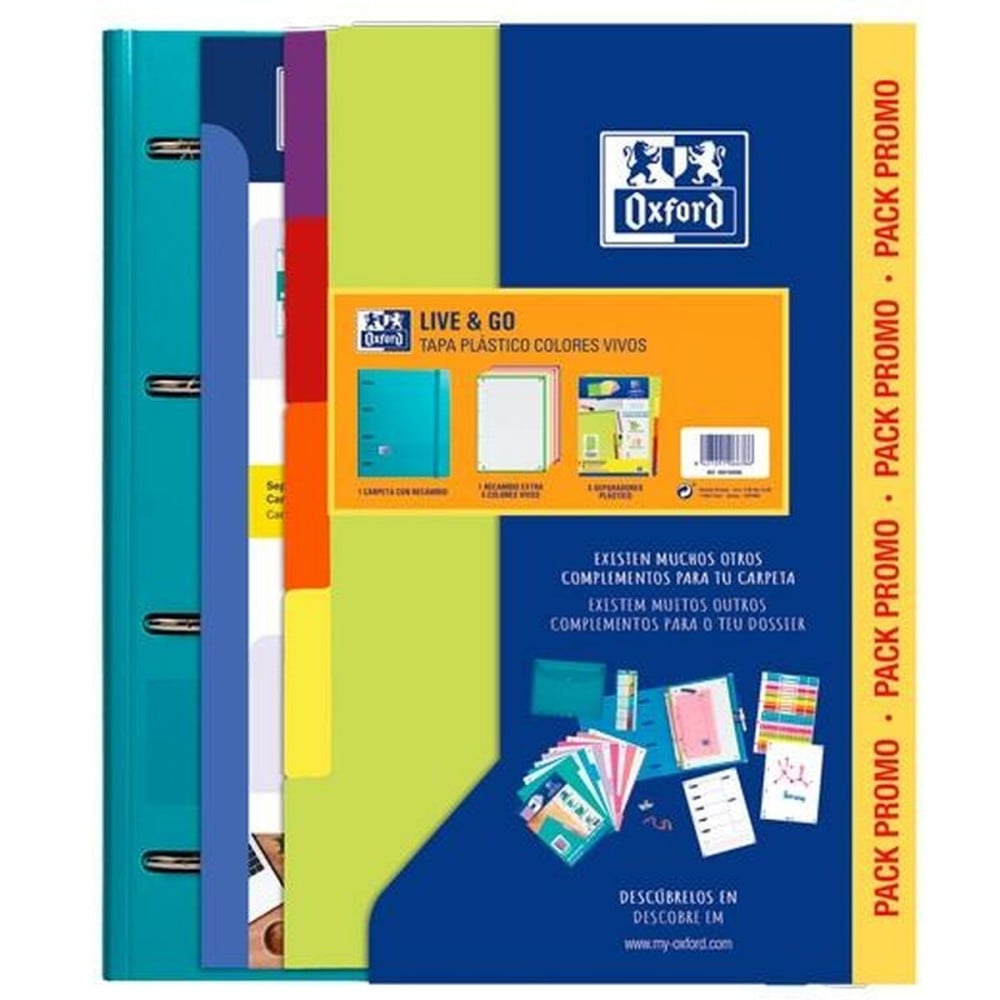 Ringbuch Oxford EUROPEANBINDER LIVE & GO Bunt A4 (10 Stück)