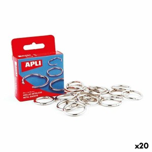 Ringe Apli Silberfarben Ø 20 mm Einband (20 Stück)