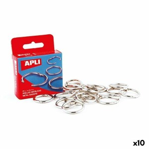 Ringe Apli Silberfarben 51 mm Einband (10 Stück)