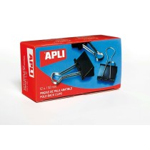 Klammern Apli Schwarz Silberfarben 41 mm (12 Stück)