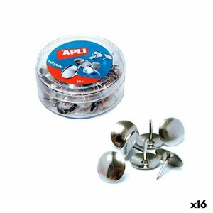 Pinwandnadeln Apli Silberfarben Nickel (16 Stück)