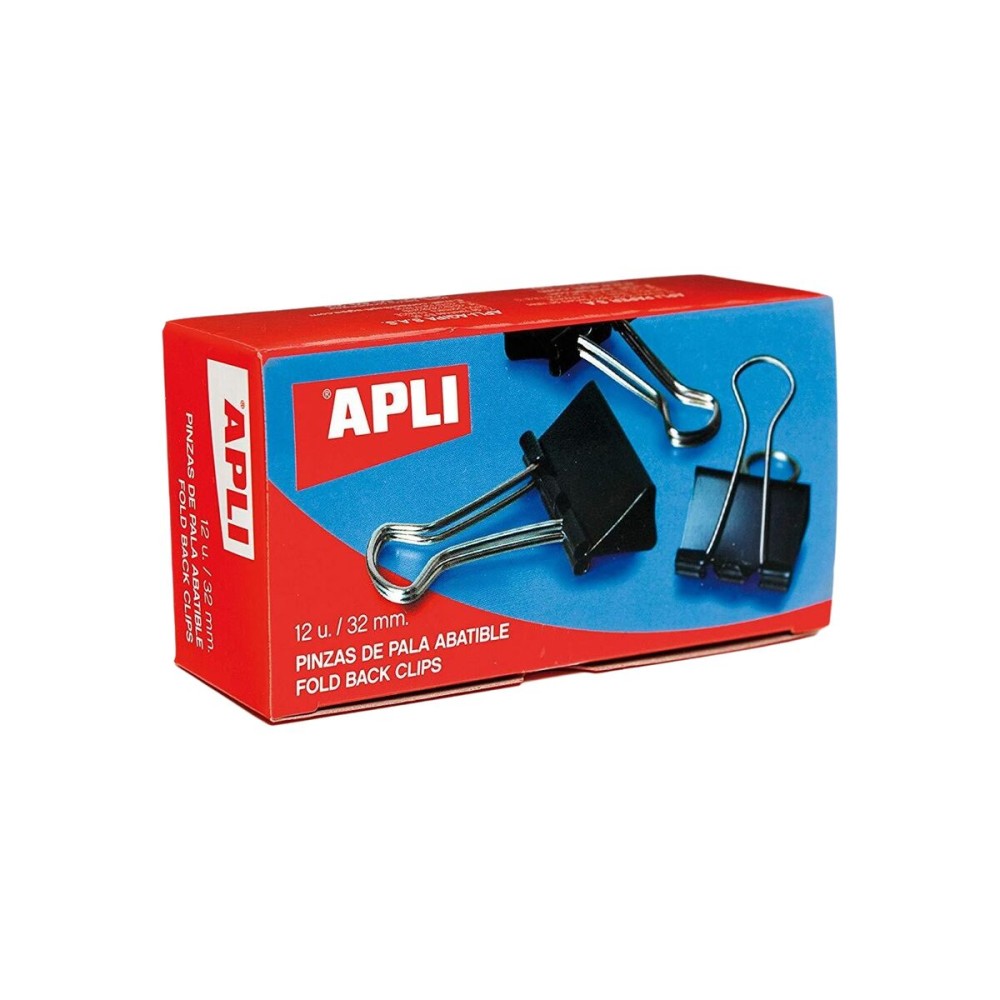 Klammern Apli Schwarz Silberfarben 51 mm (36 Stück)