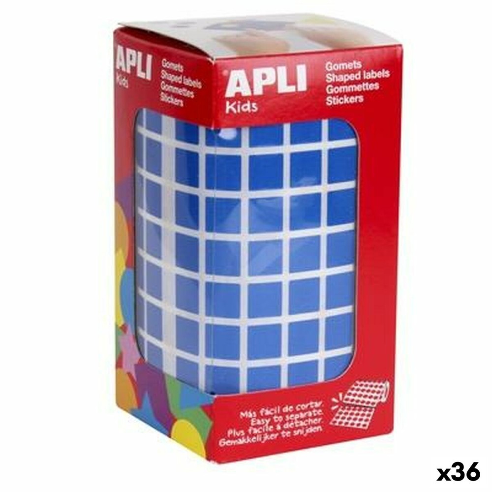 Autocollants Apli Gomets Bleu Carré (36 Unités)
