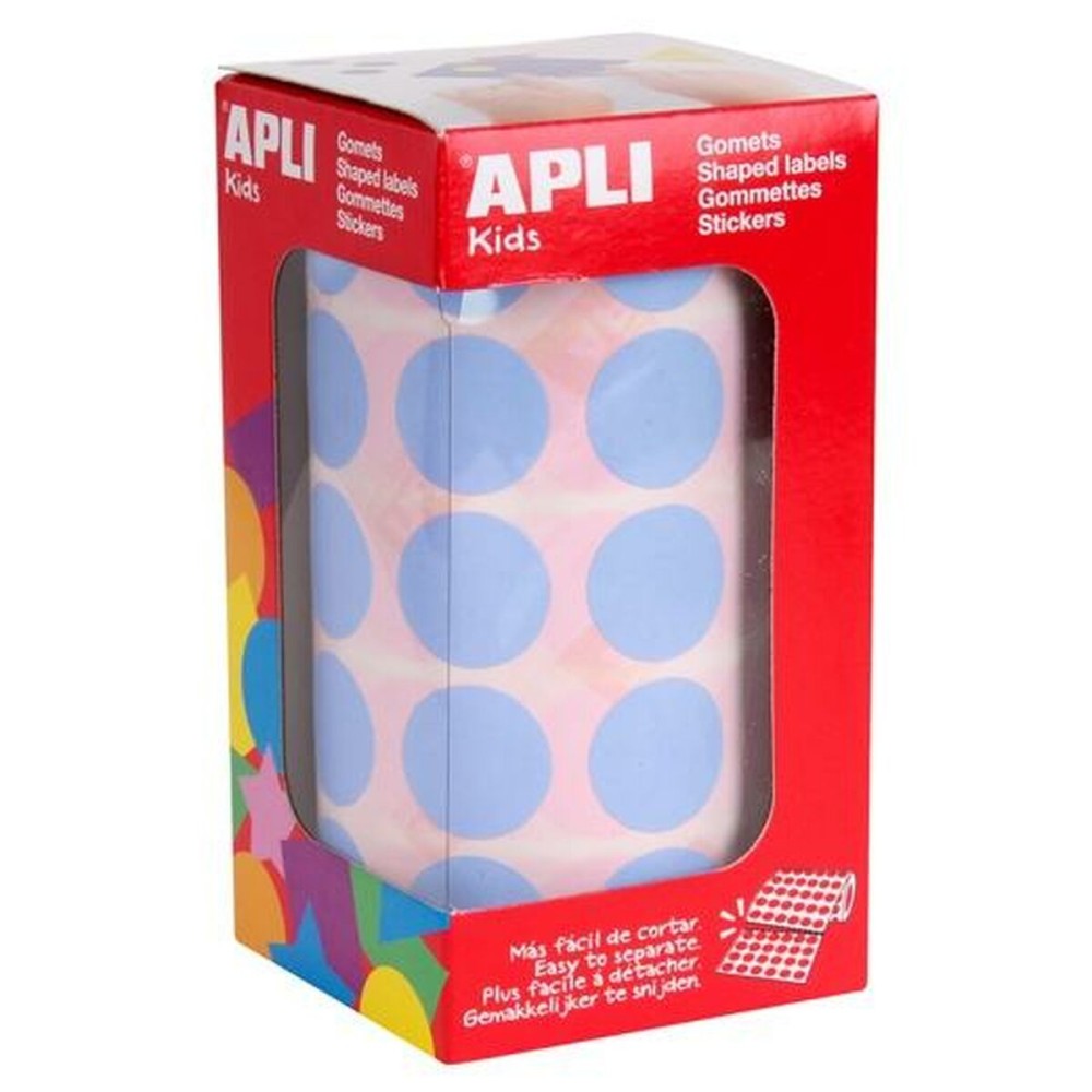 Autocollants Apli Gomets Bleu clair Rond (36 Unités)
