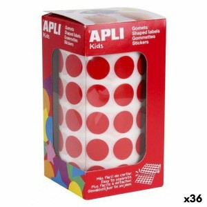 Aufkleber Apli Gomets Rot rund (36 Stück)