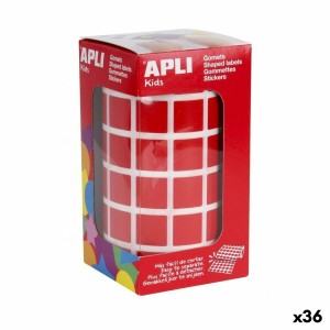 Aufkleber Apli Gomets Rot karriert 15 x 15 cm (36 Stück)