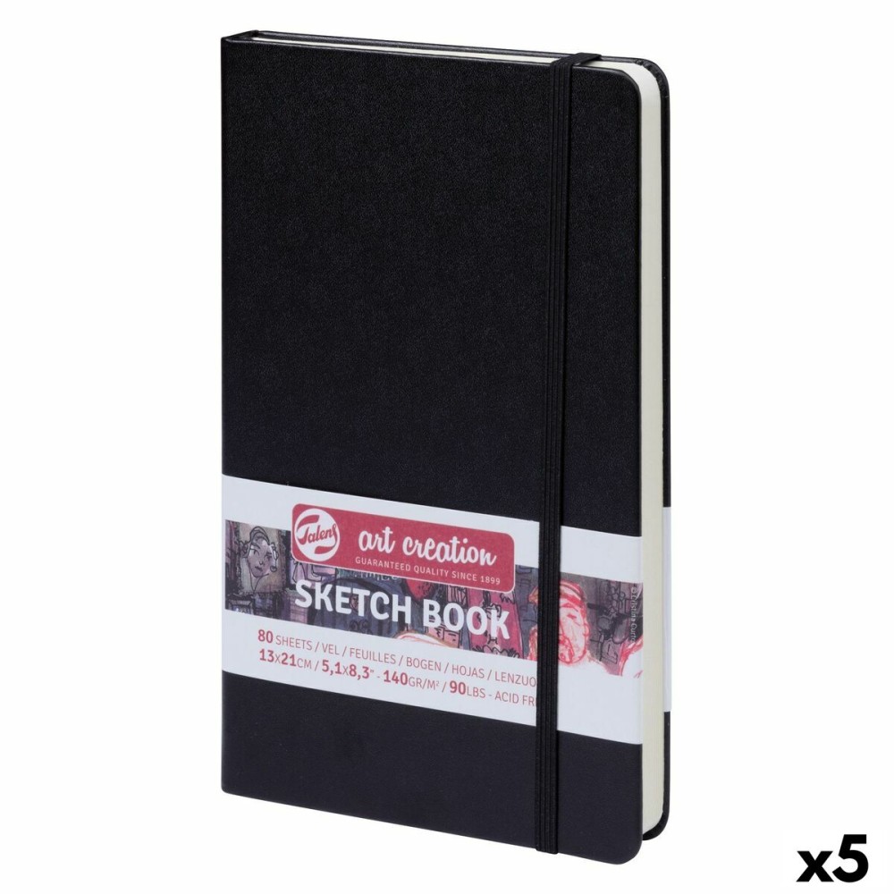 Carnet de croquis Talens Art Creation Sketch Book Noir 80 Volets 13 x 21 cm (5 Unités)