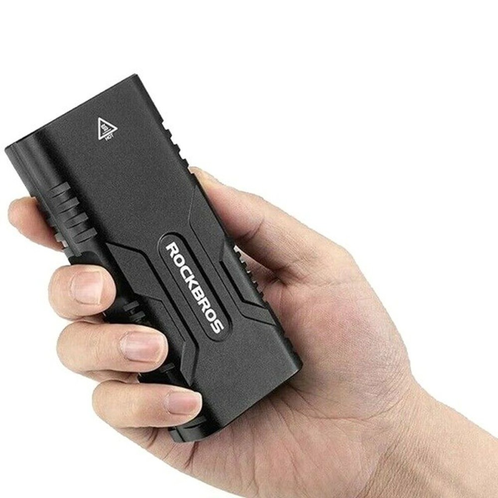 LED Bicycle Torch Rockbros Luz de bicicleta con función de powerbank