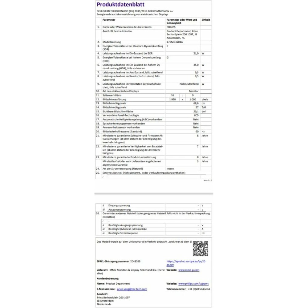 Gaming-Monitor Philips 27" Full HD