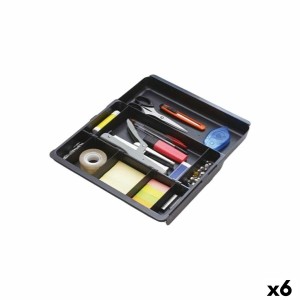 Schubladen-Organizer Exacompta DRAWINSERT 24,6 x 29,8 x 3,6 cm Kunststoff Schwarz (6 Stück)