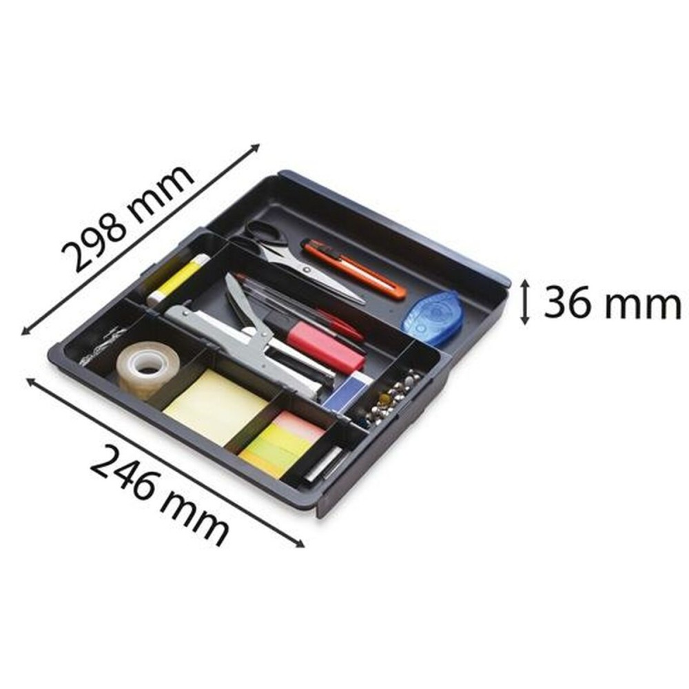 Schubladen-Organizer Exacompta DRAWINSERT 24,6 x 29,8 x 3,6 cm Kunststoff Schwarz (6 Stück)