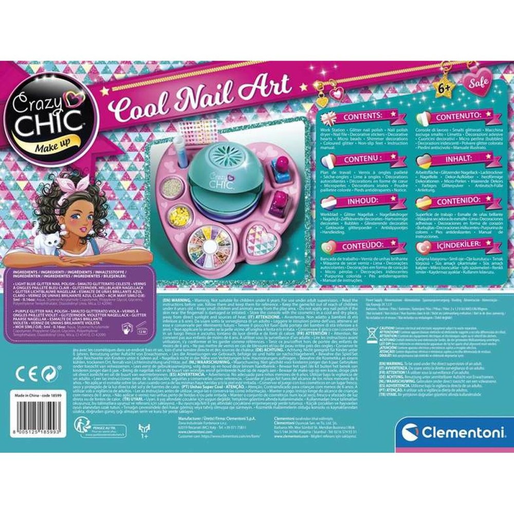 Children's Make-up Set Clementoni COOL NAILS 38,5 x 28,5 x 7,8 cm