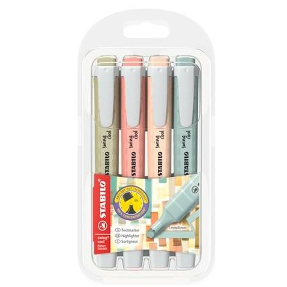 Ensemble de Marqueurs Fluorescents Stabilo SWING COOL NATURECOLORS Multicouleur 4 Pièces (5 Unités)