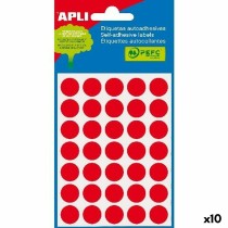 Klebeetiketten Apli Rot Kreis rund 5 Blatt (10 Stück)
