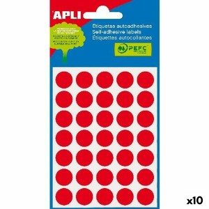 Klebeetiketten Apli Rot Kreis rund 5 Blatt (10 Stück)