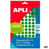 Klebeetiketten Apli grün Kreis rund 8 Blatt (10 Stück)