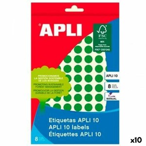 Klebeetiketten Apli grün Kreis rund 8 Blatt (10 Stück)