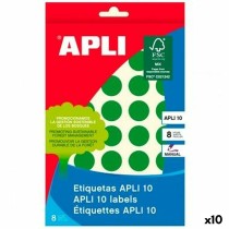 Klebeetiketten Apli grün Kreis 8 Blatt (10 Stück)