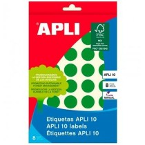 Étiquettes adhésives Apli Vert Cercle 8 feuilles (10 Unités)